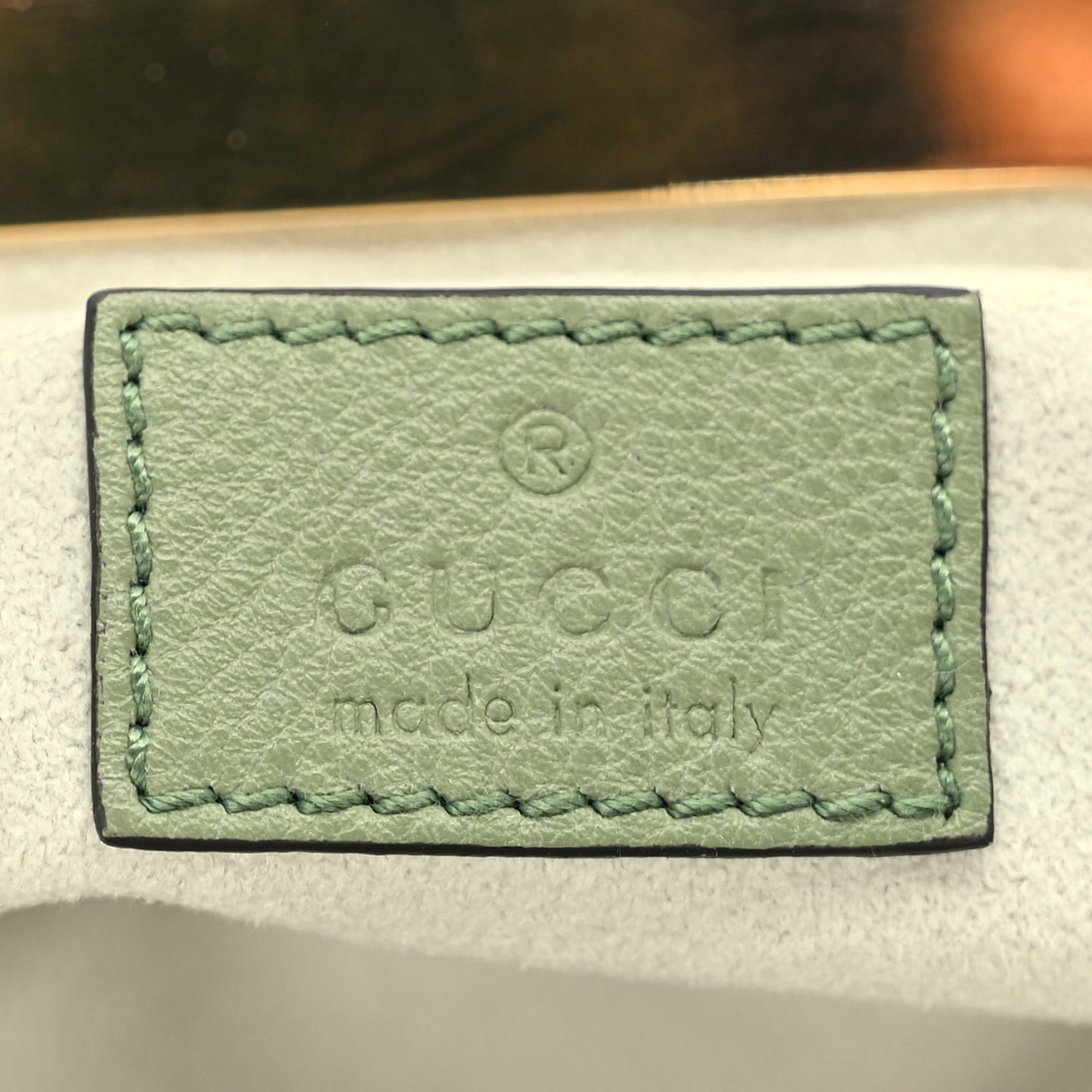 Gucci Velvet Crocodile Mother of Pearl Jacquard Crystal Bow Clutch Green