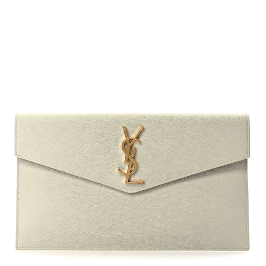 Saint Laurent Grain De Poudre Uptown Pouch Crema Soft