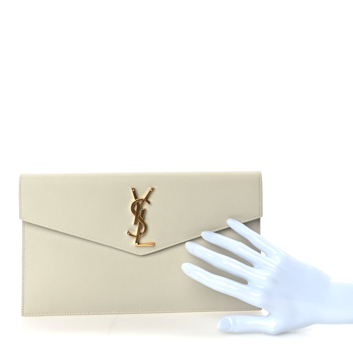 Saint Laurent Grain De Poudre Uptown Pouch Crema Soft