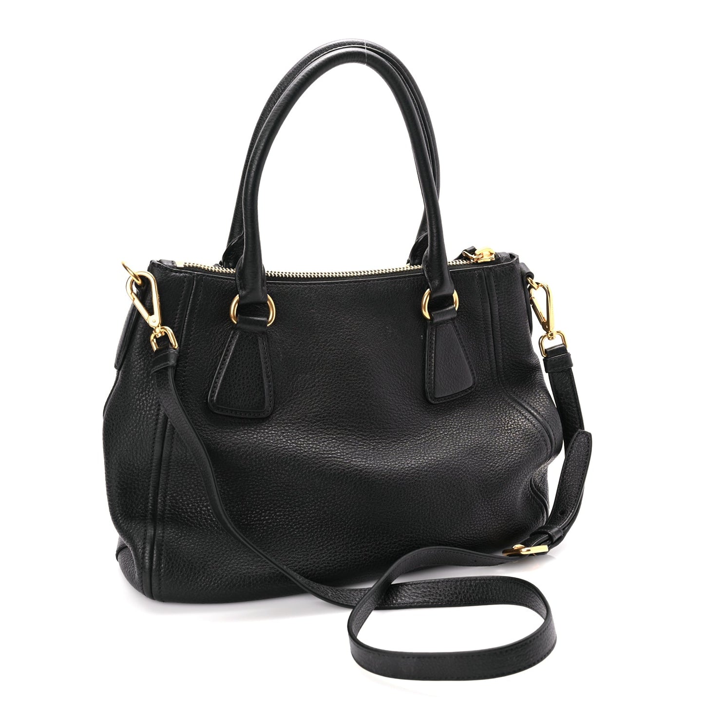 Prada Vitello Phenix Top Handle Bag Black