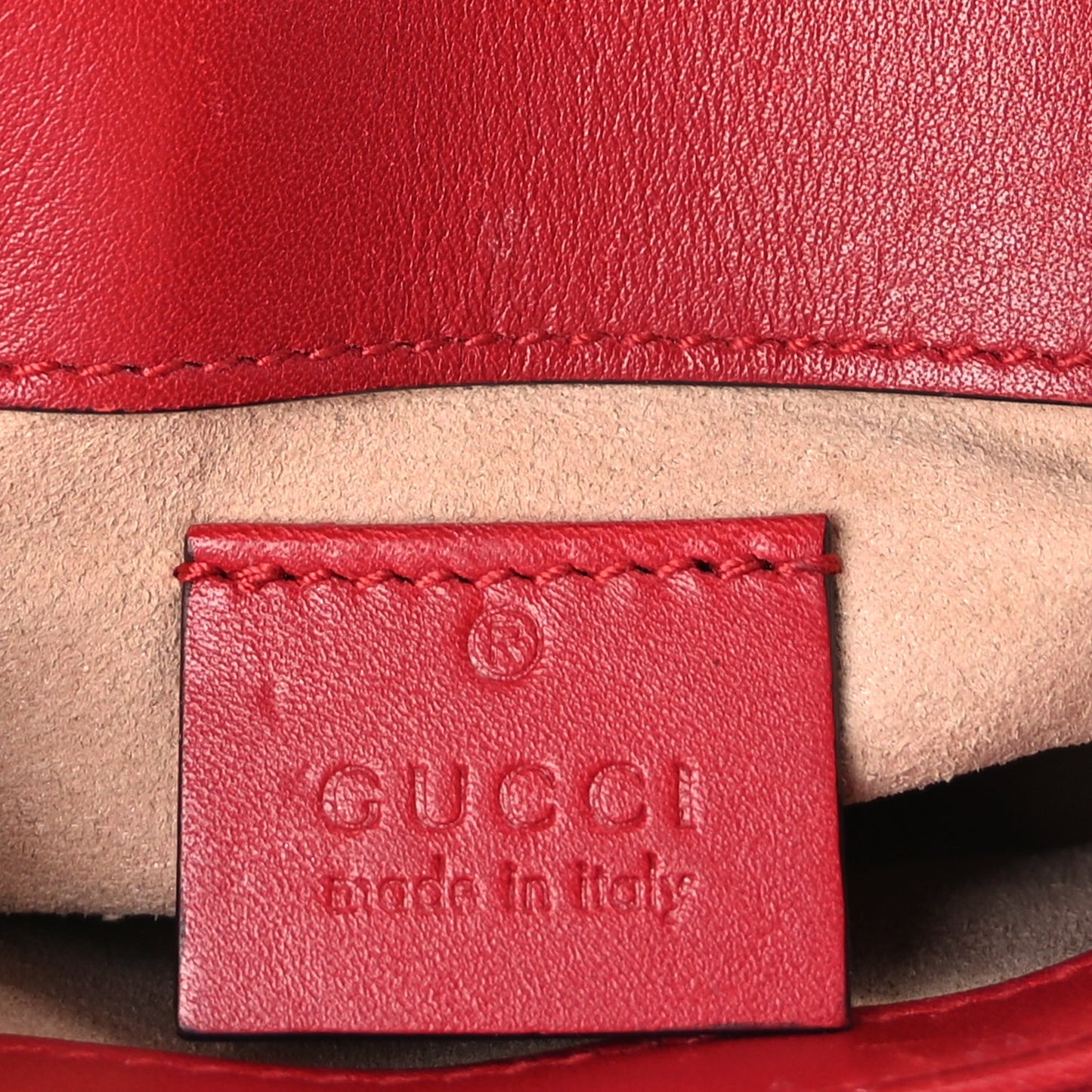 Gucci Calfskin Matelasse Super Mini GG Marmont Shoulder Bag Hibiscus Red