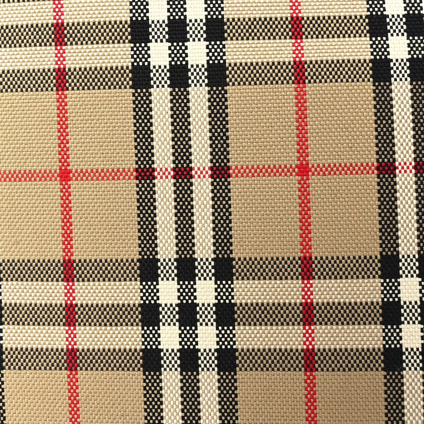Burberry Cotton Vintage Check Medium London Tote Bag  Briar Brown White