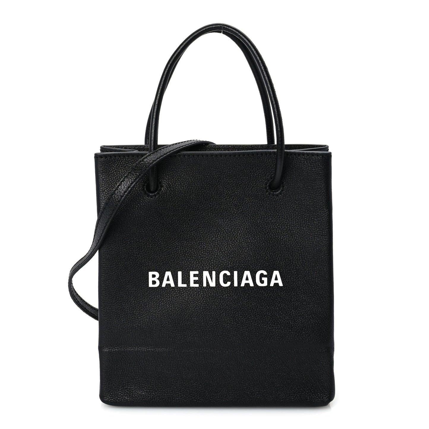 Balenciaga Calfskin Logo XXS Shopping Tote Black