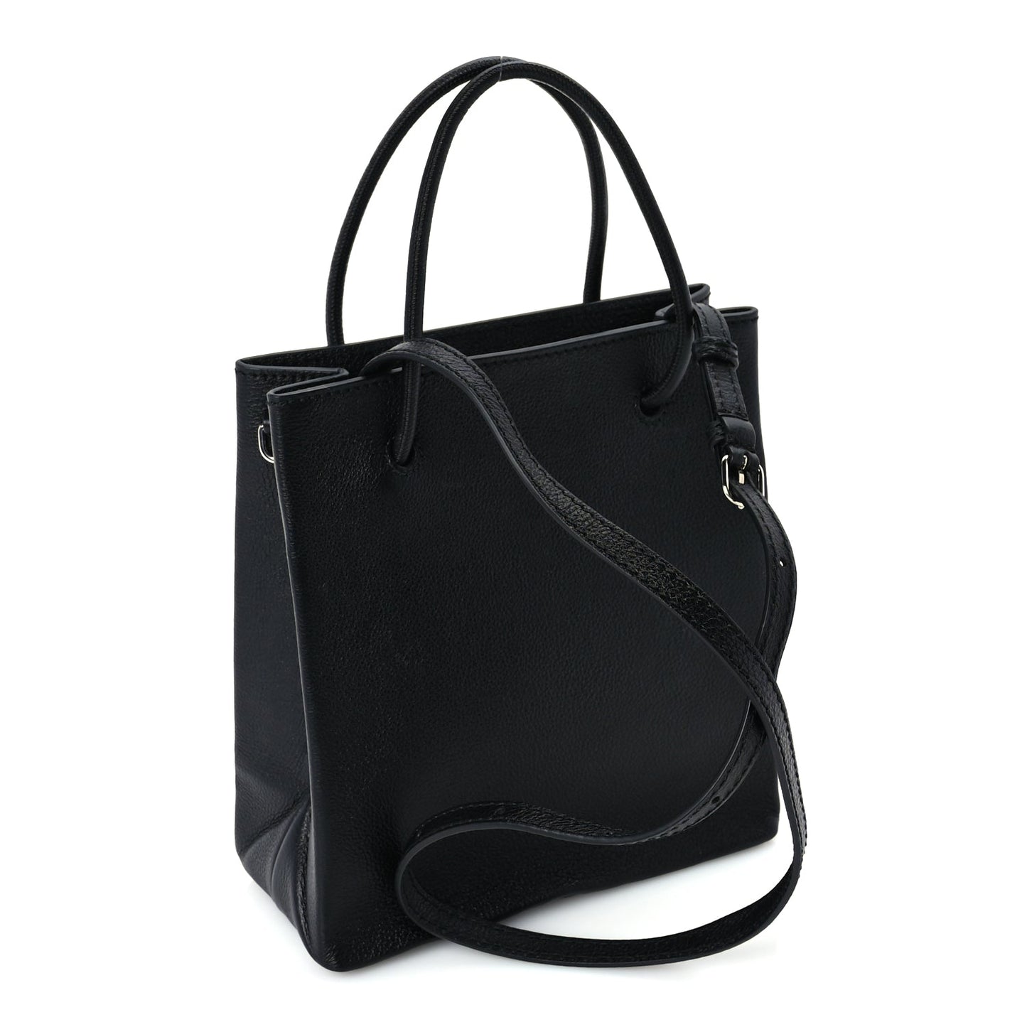 Balenciaga Calfskin Logo XXS Shopping Tote Black