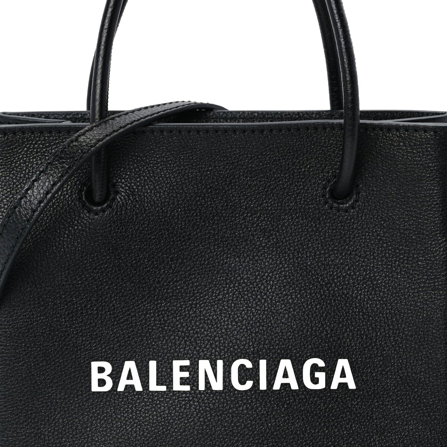 Balenciaga Calfskin Logo XXS Shopping Tote Black