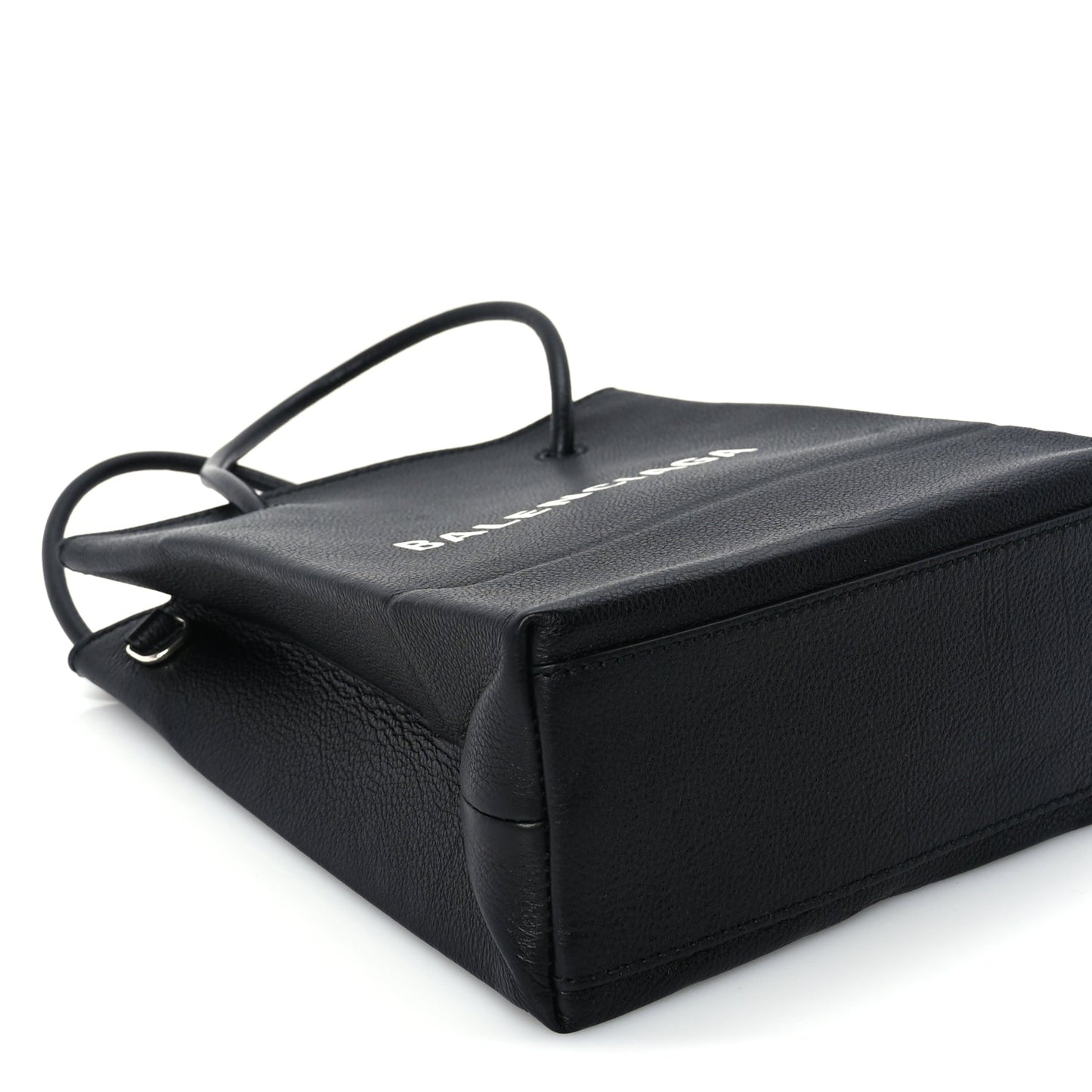 Balenciaga Calfskin Logo XXS Shopping Tote Black