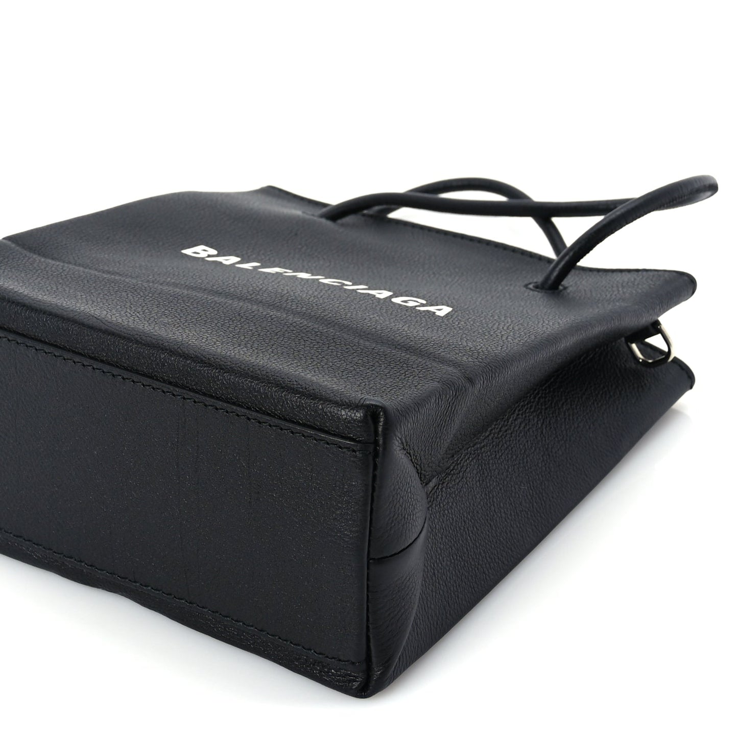 Balenciaga Calfskin Logo XXS Shopping Tote Black