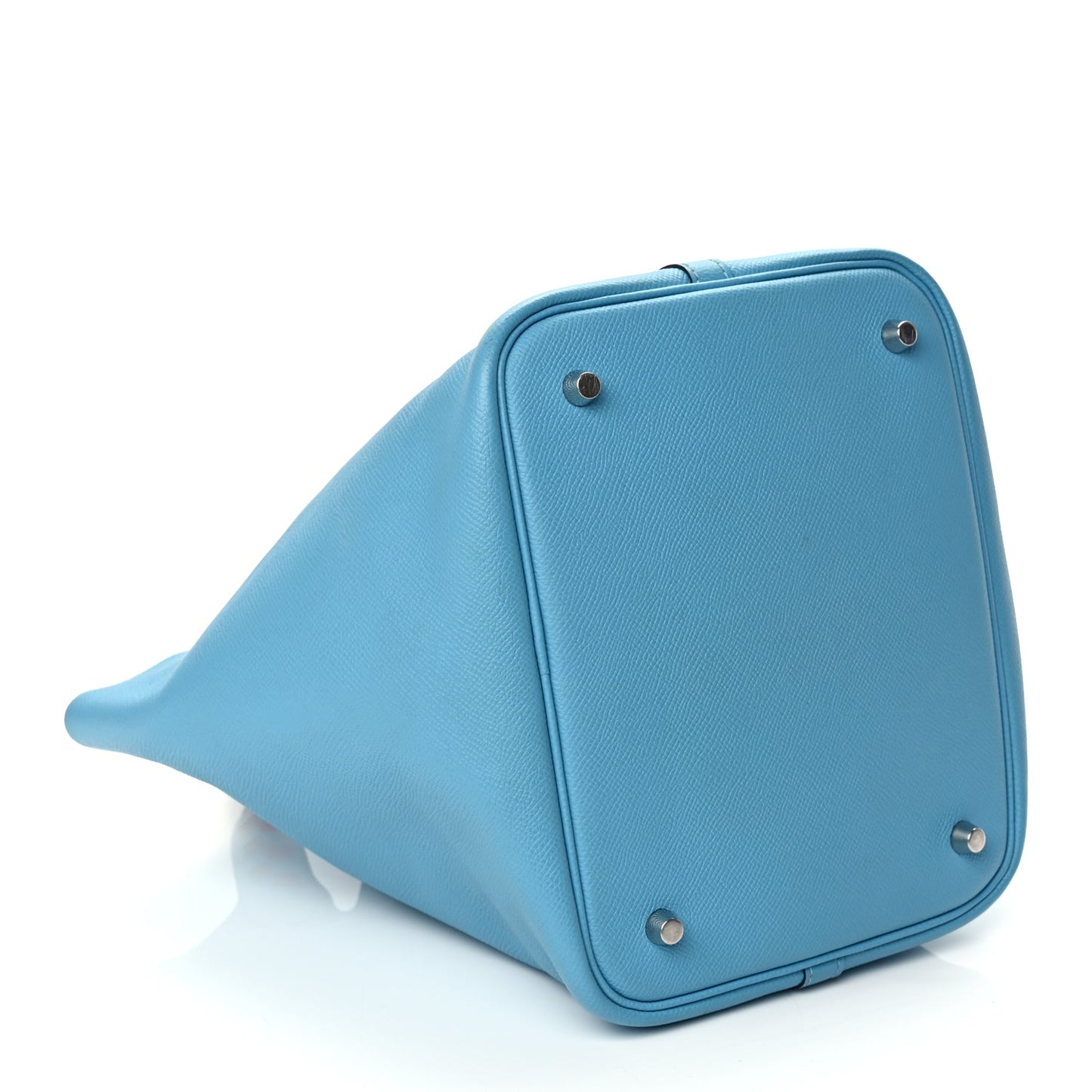 Hermes Epsom Tressage De Cuir Picotin Lock 22 MM Bleu du Nord Rouge Coeur Bleu du Nord