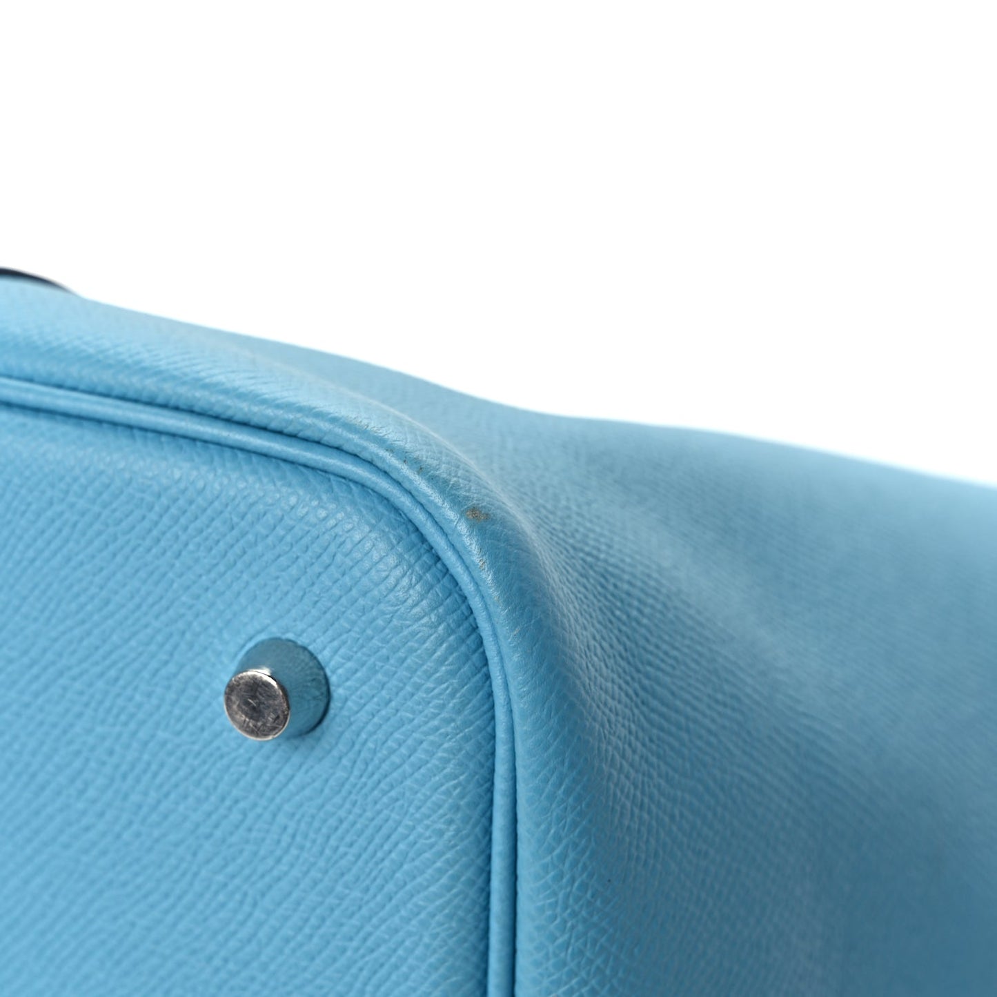 Hermes Epsom Tressage De Cuir Picotin Lock 22 MM Bleu du Nord Rouge Coeur Bleu du Nord