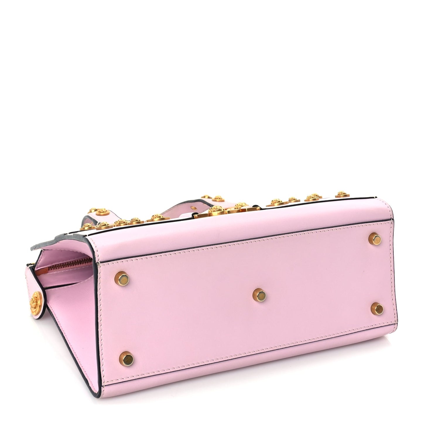 Versace Calfskin Medusa Stud Tribute Tote  Pink