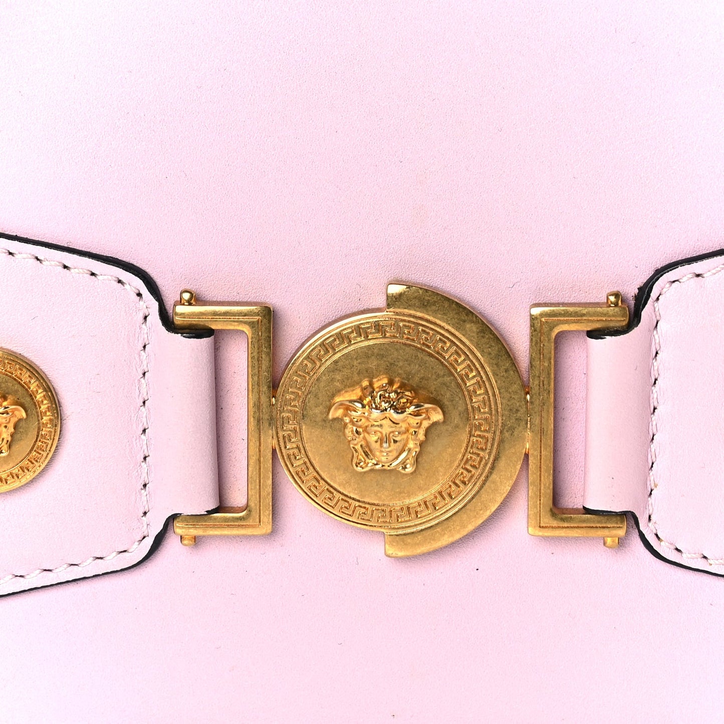 Versace Calfskin Medusa Stud Tribute Tote  Pink