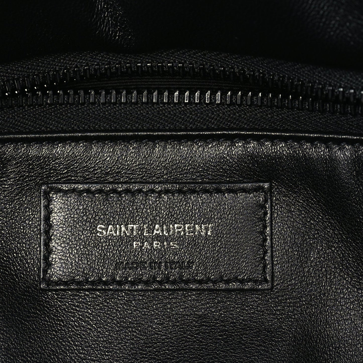 Saint Laurent Lambskin Wide Puffer Tote  Black