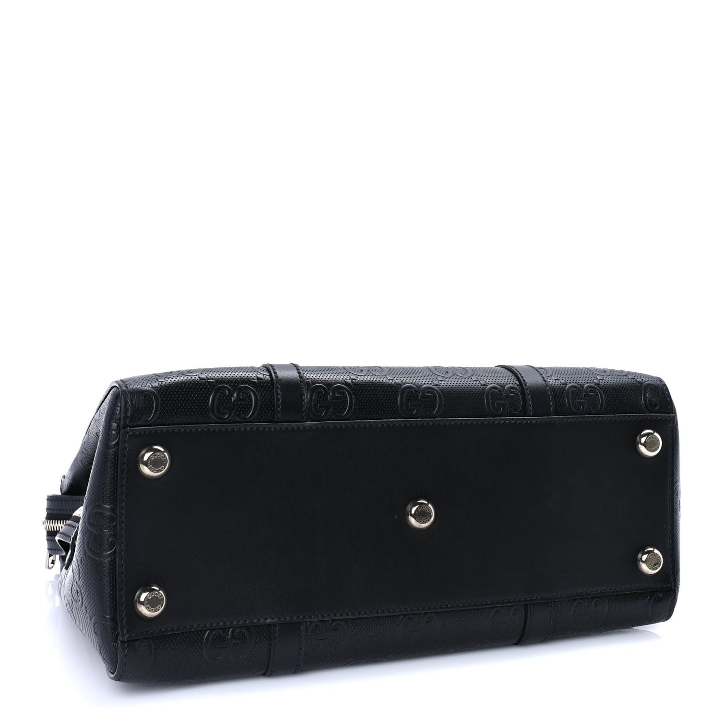 Gucci Calfskin GG Tennis Embossed Tote Bag Black