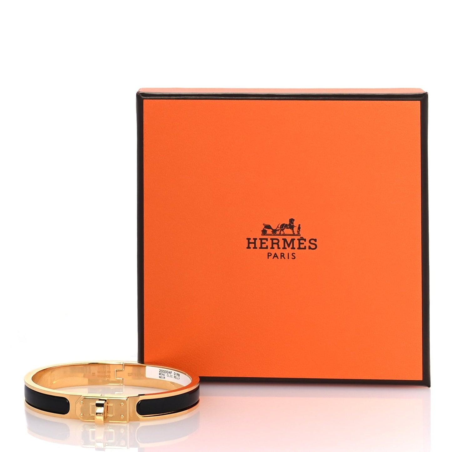 Hermes Enamel Mini Clic Kelly Bracelet PM Black