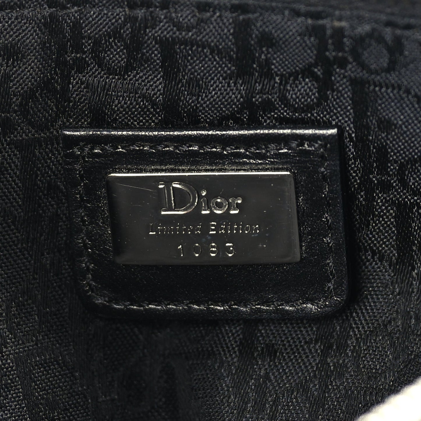 **LOAN** Christian Dior Canvas Stitched Flower Sequins Mini Saddle Pochette Black Red