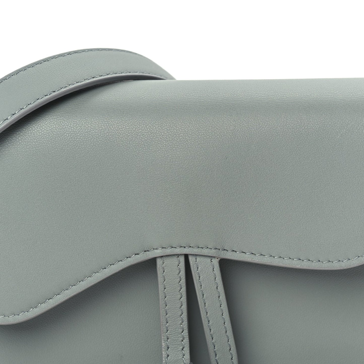 Christian Dior Ultra Matte Calfskin Saddle Belt Clutch  Grey Stone