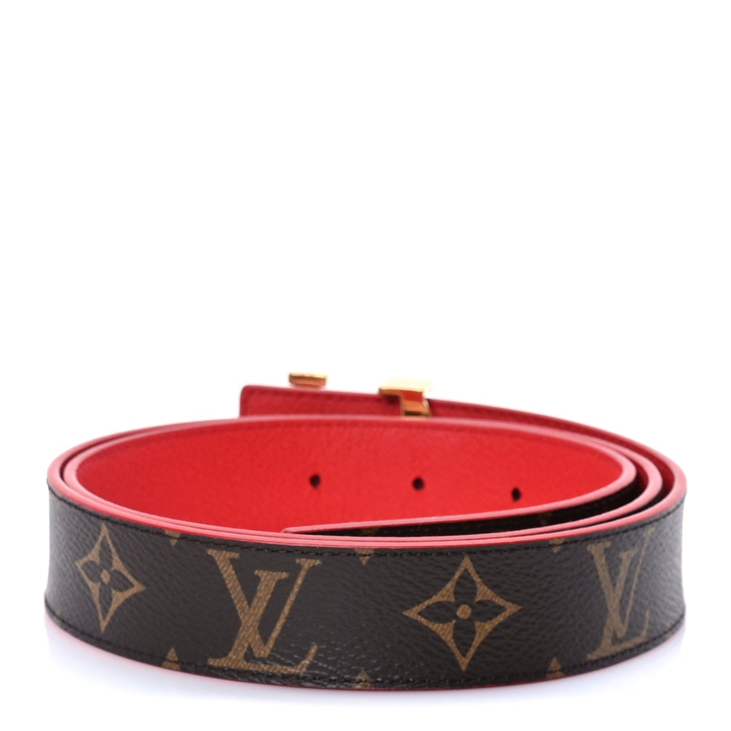 Louis Vuitton Calfskin Monogram 30mm LV Initiales Reversible Belt 85 34 Brown