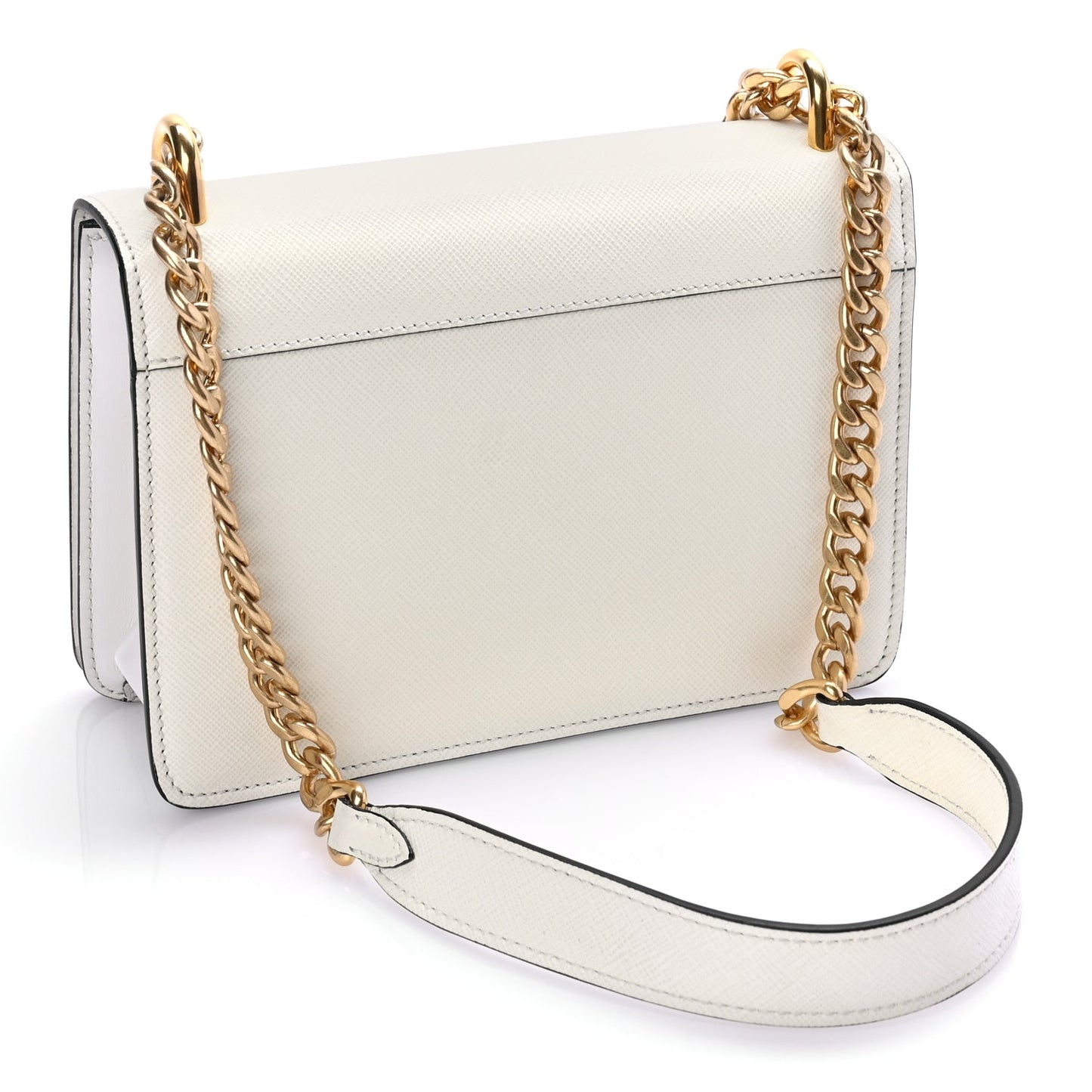 Prada Saffiano Chain Shoulder Bag  White
