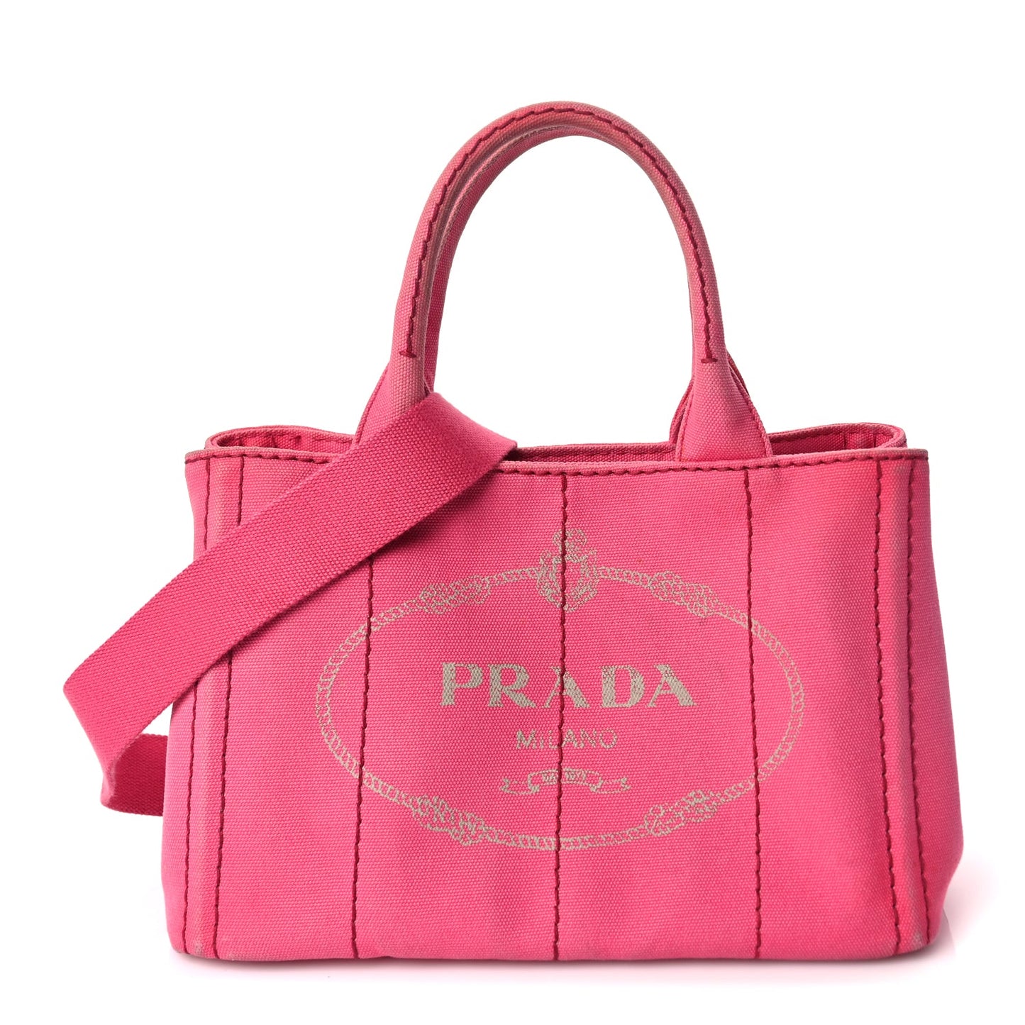 Prada Canapa Small Logo Tote Peonia Peonia