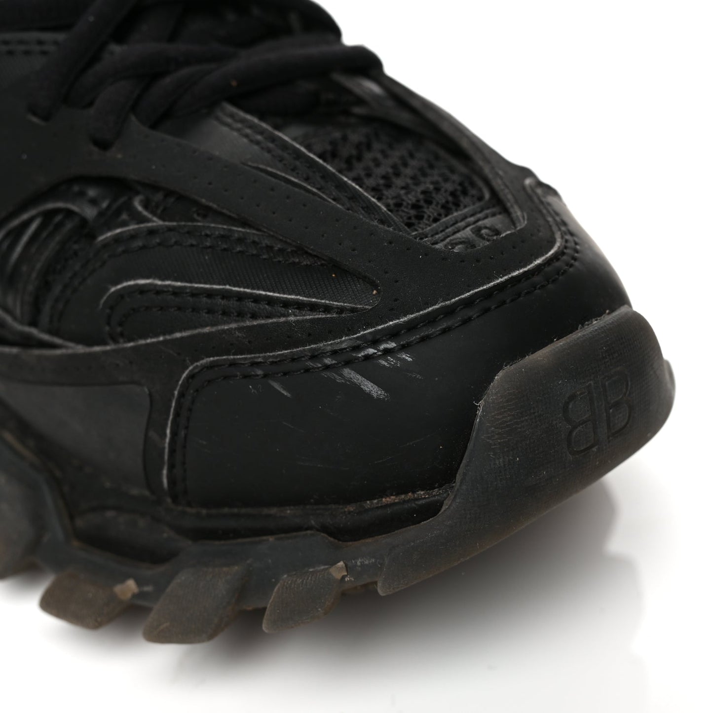 Balenciaga Mesh Nylon Track Sneakers 39 Black