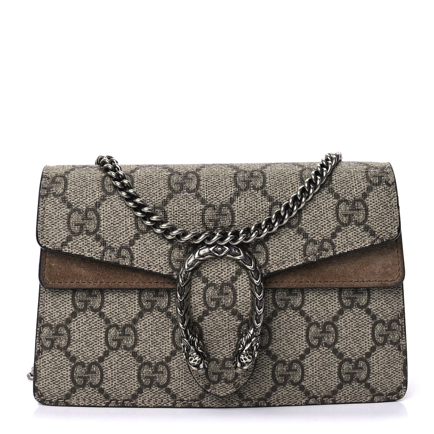 Gucci GG Supreme Monogram Super Mini Dionysus Shoulder Bag  Taupe