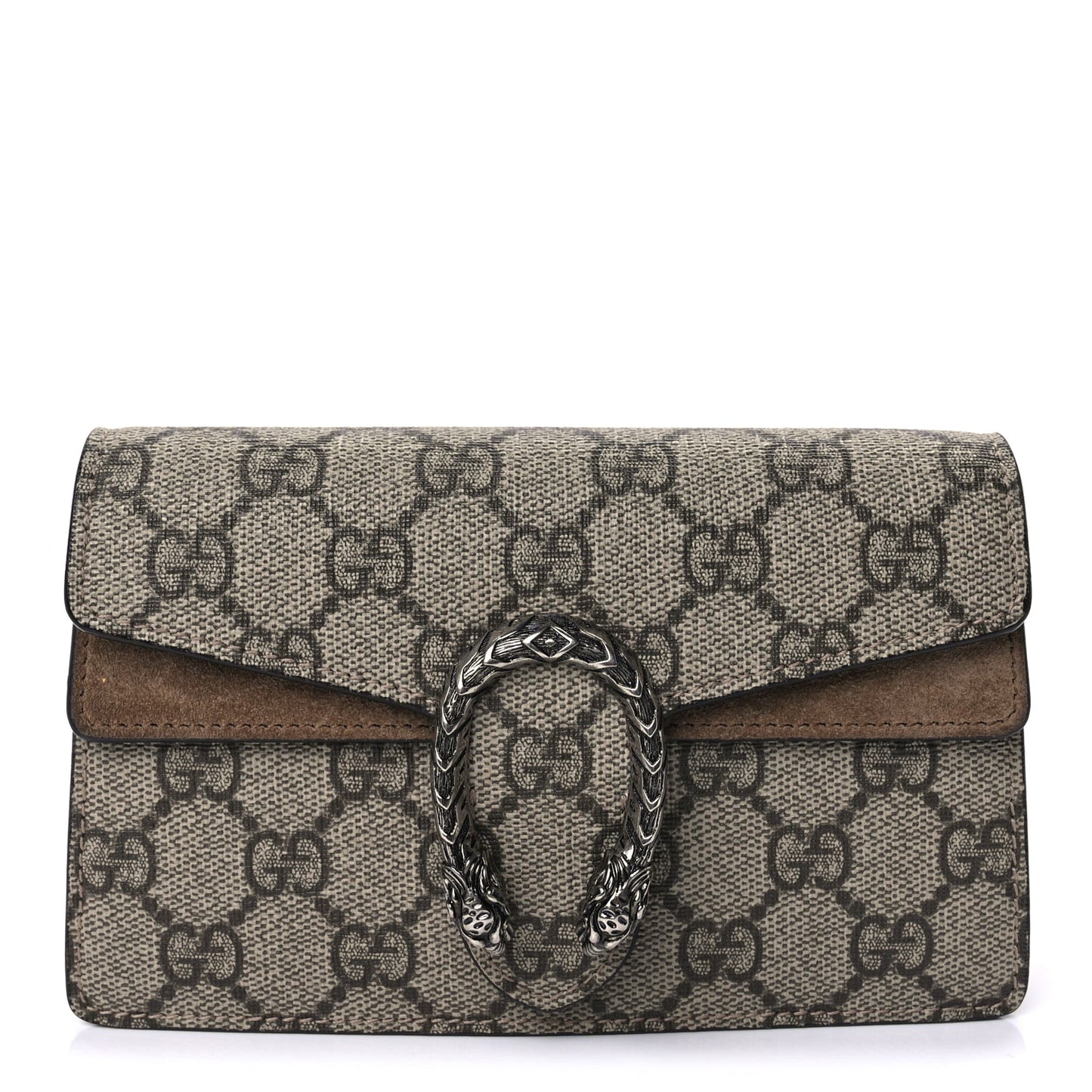 Gucci GG Supreme Monogram Super Mini Dionysus Shoulder Bag  Taupe