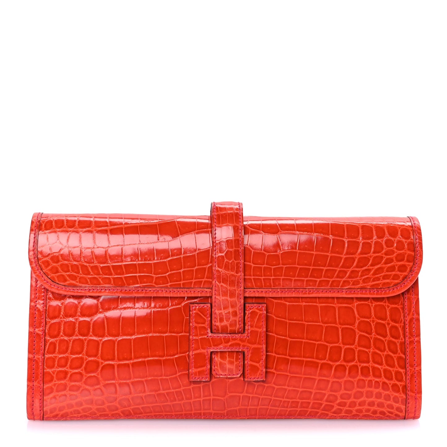 Hermes Shiny Niloticus Crocodile Jige Elan 29 Bougainvillea
