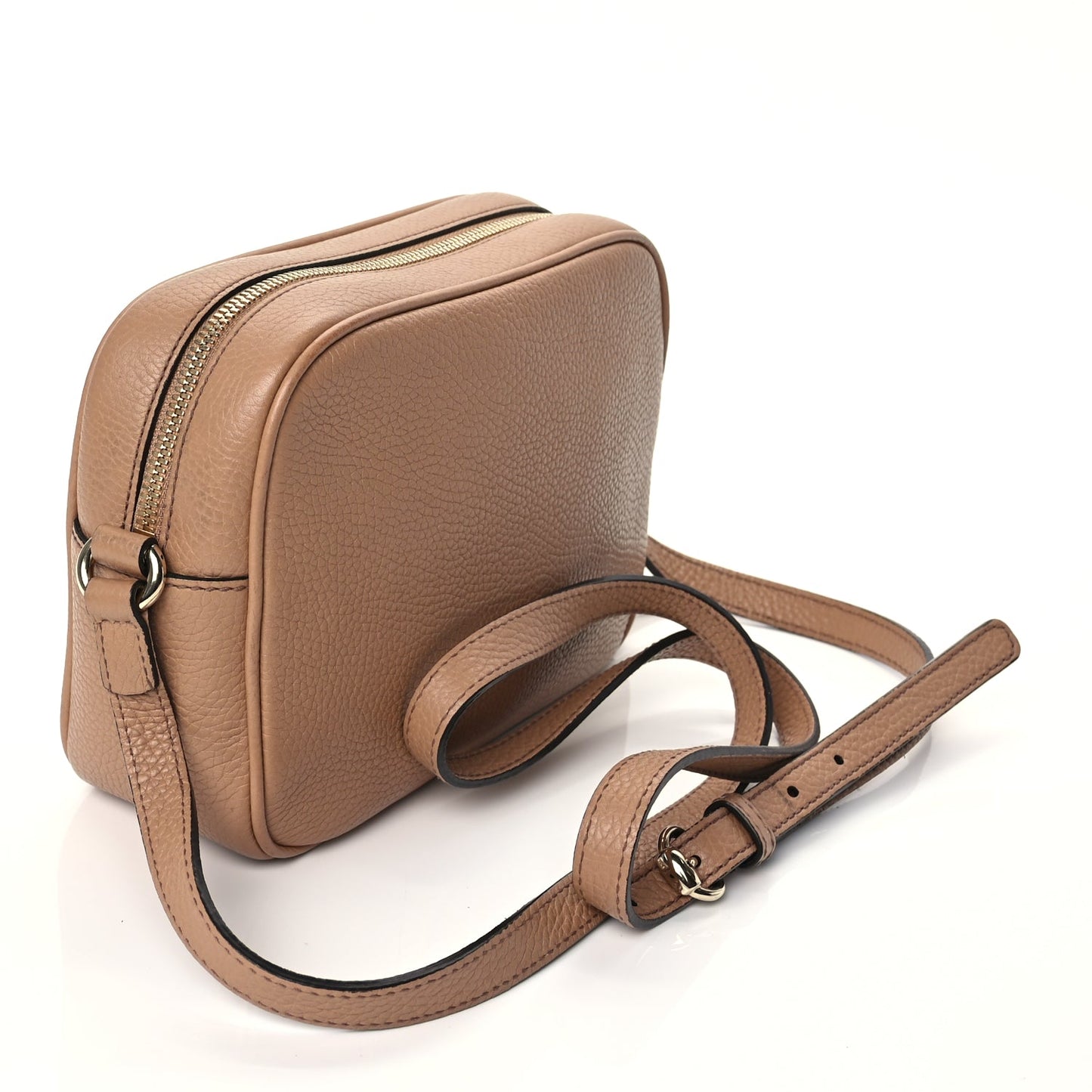Gucci Pebbled Calfskin Small Soho Disco Bag Camelia