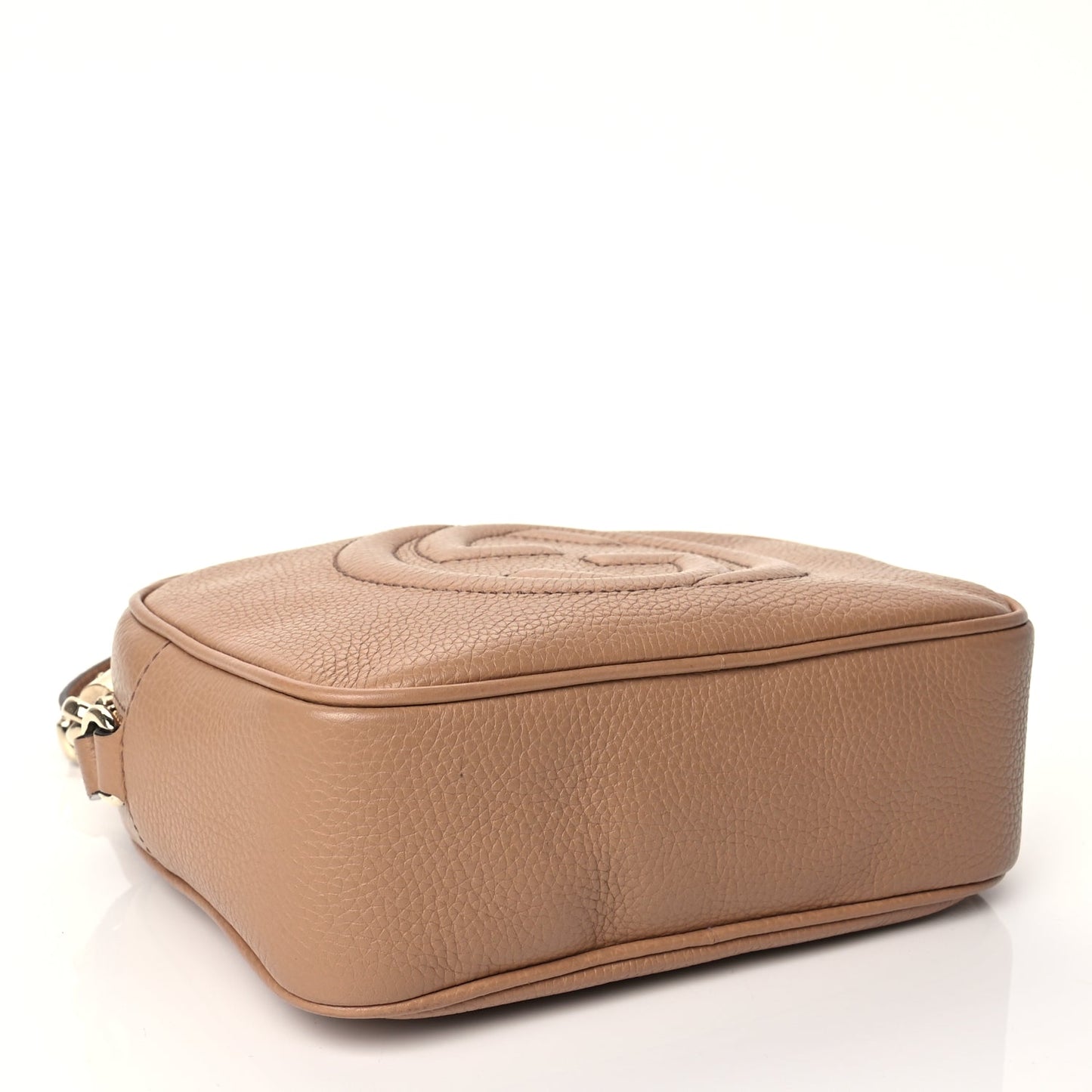 Gucci Pebbled Calfskin Small Soho Disco Bag Camelia