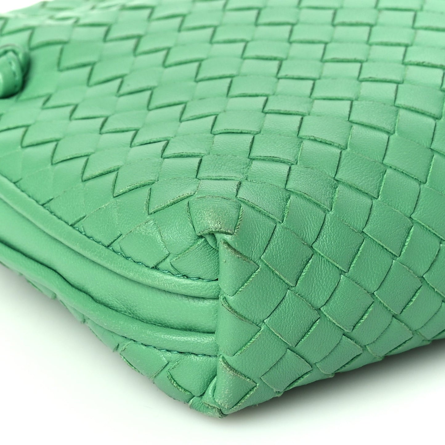 Bottega Veneta Nappa Intrecciato Nodini Crossbody Messenger Green