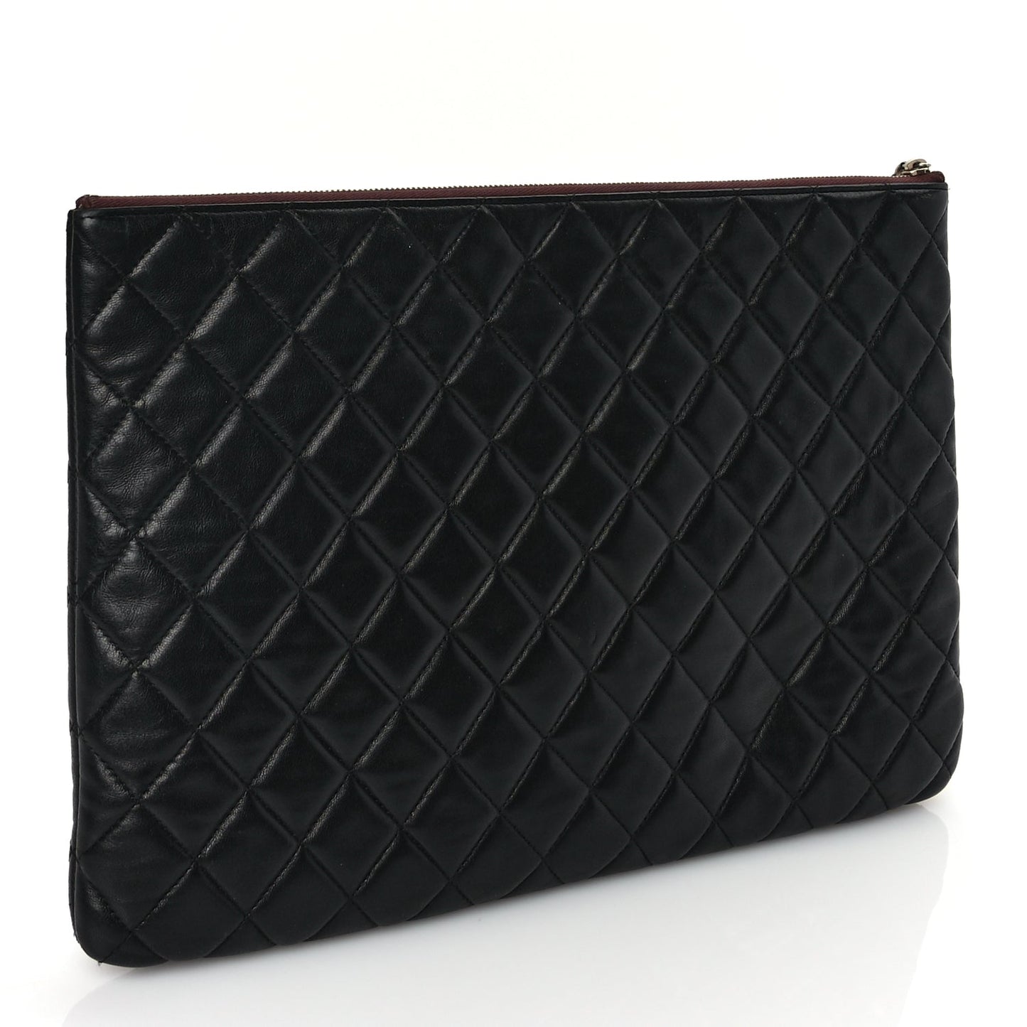 Chanel Lambskin Quilted Large Case Black