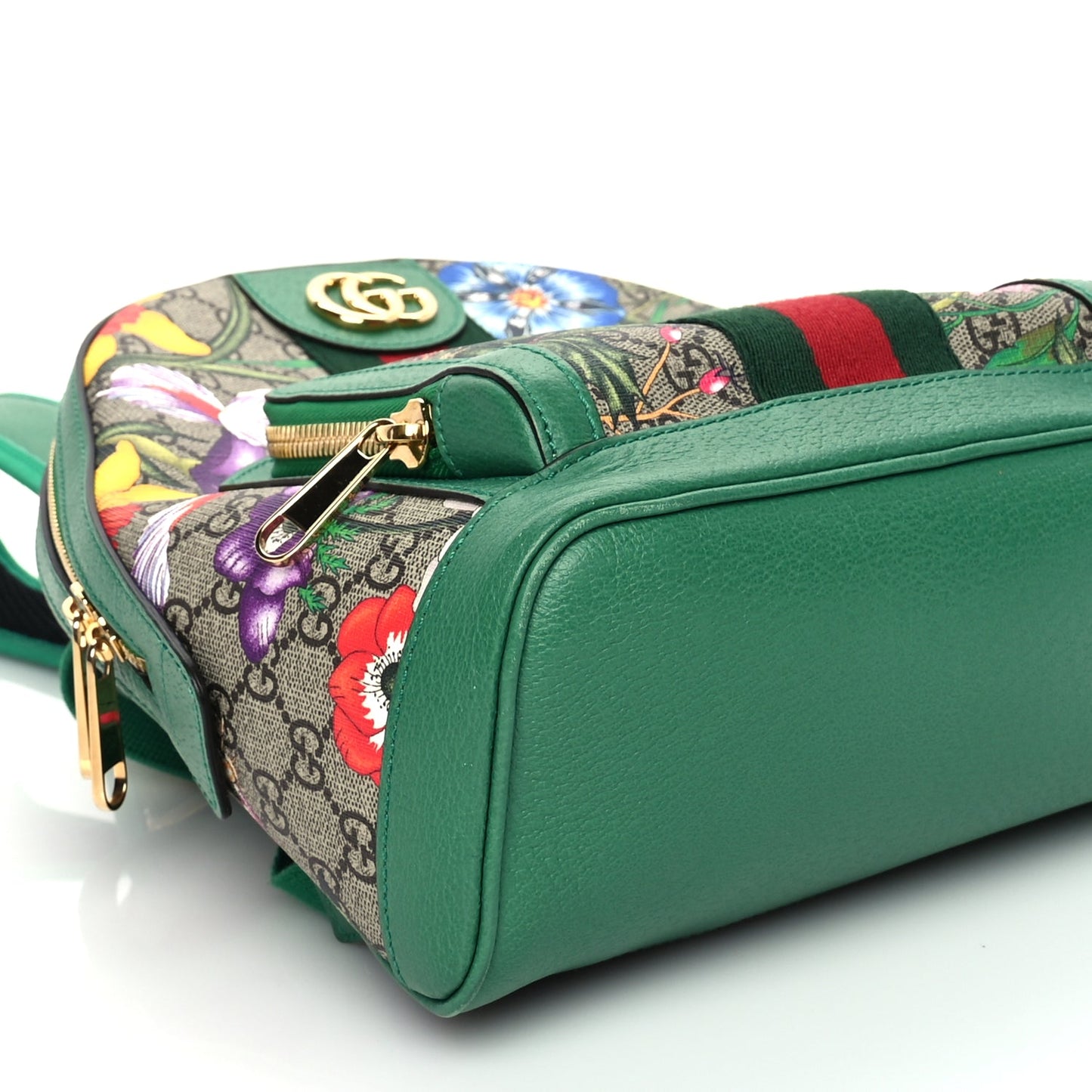 Gucci GG Supreme Monogram Flora Web Small Ophidia Day Backpack Green