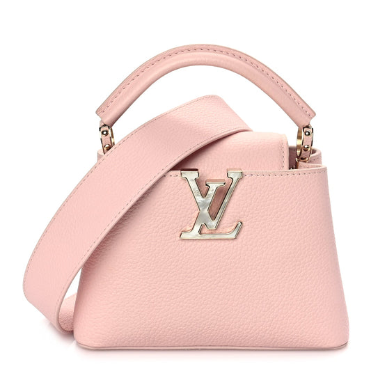 Louis Vuitton Taurillon Marble Capucines Mini Pink