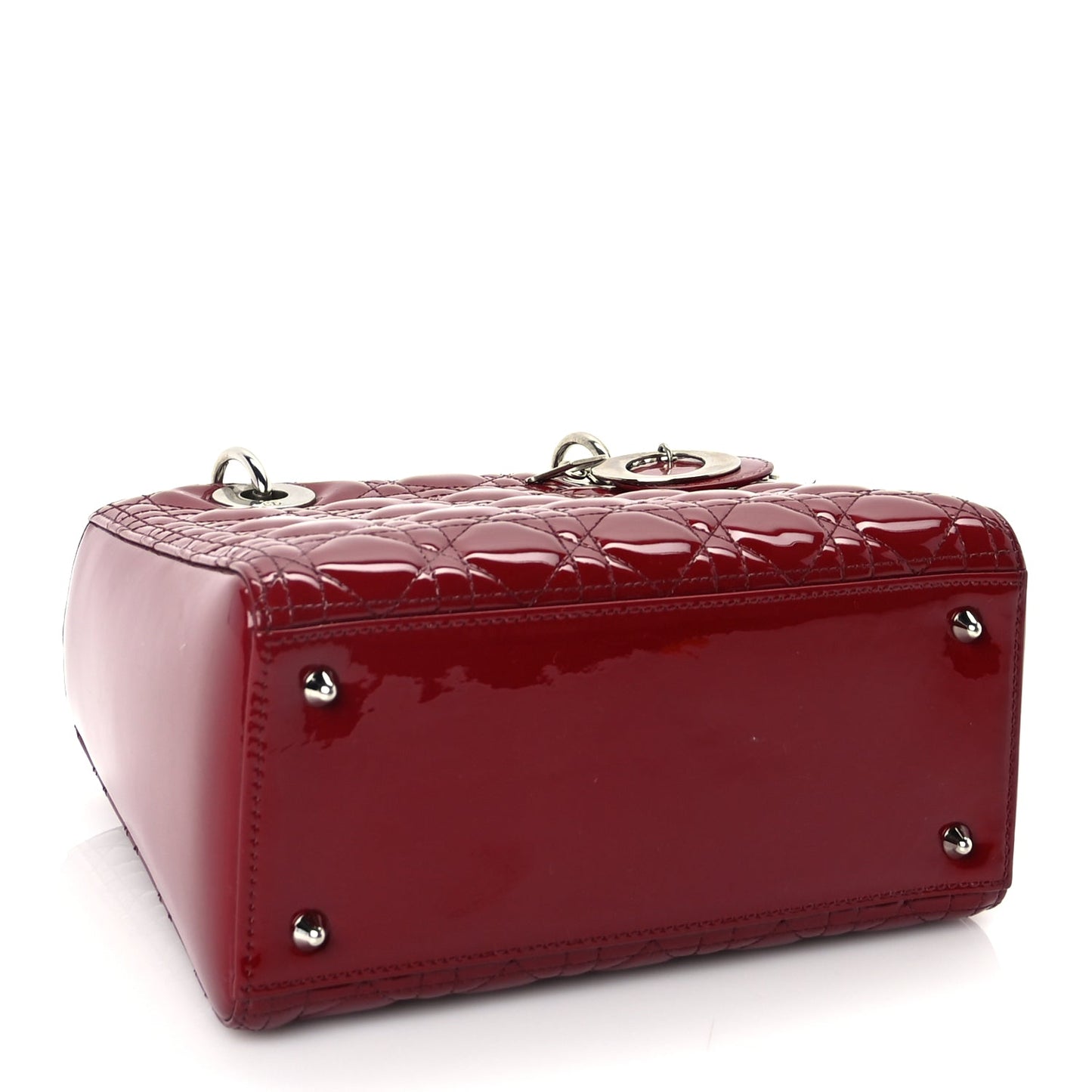 Christian Dior Patent Cannage Medium Lady Dior Red