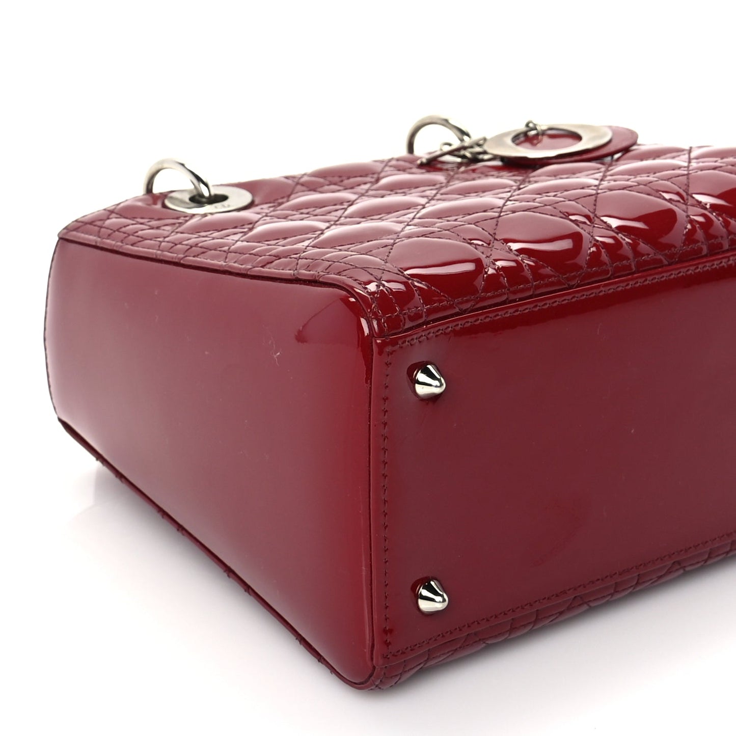 Christian Dior Patent Cannage Medium Lady Dior Red