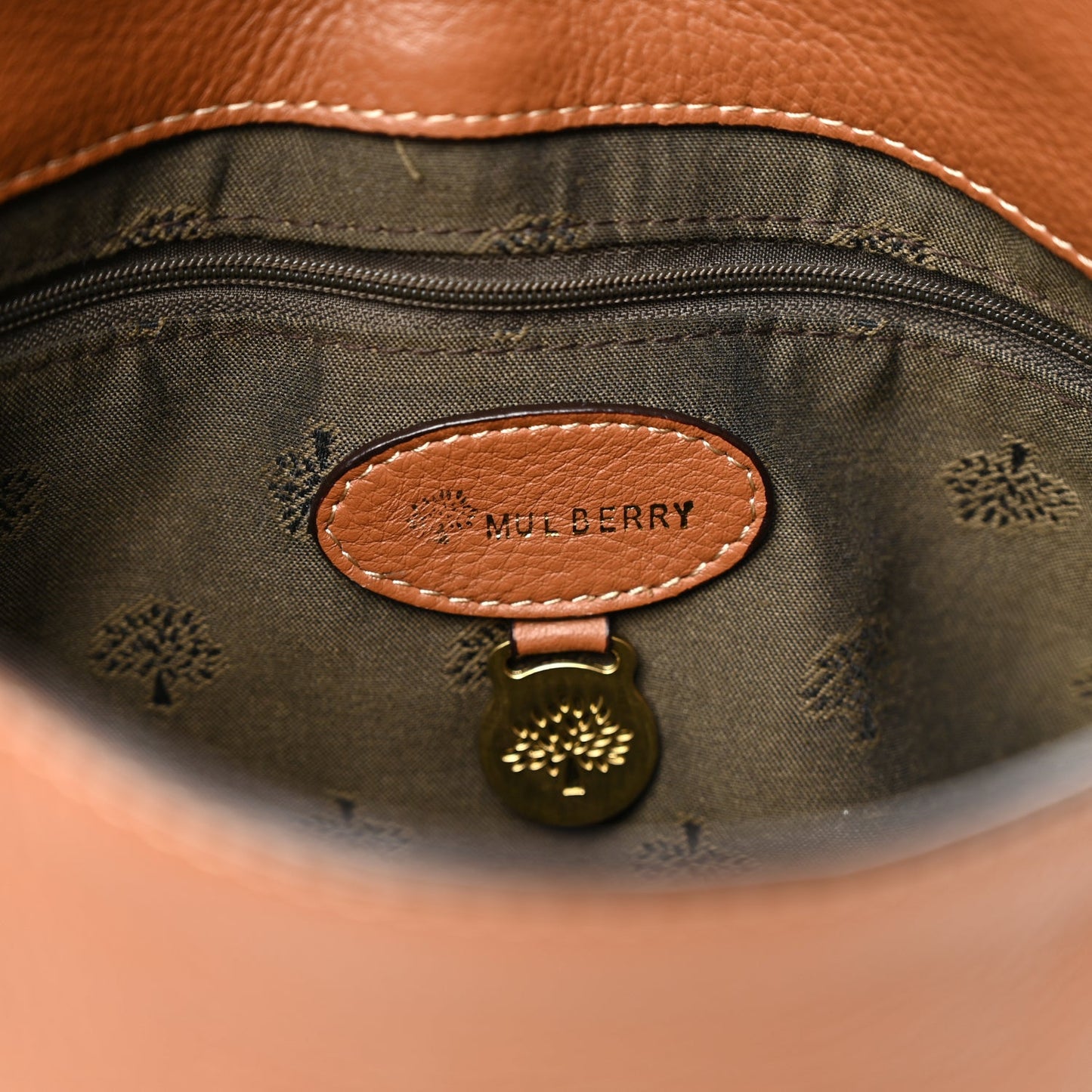 Mulberry Grained Calfskin Oversized Edie Oak Oak