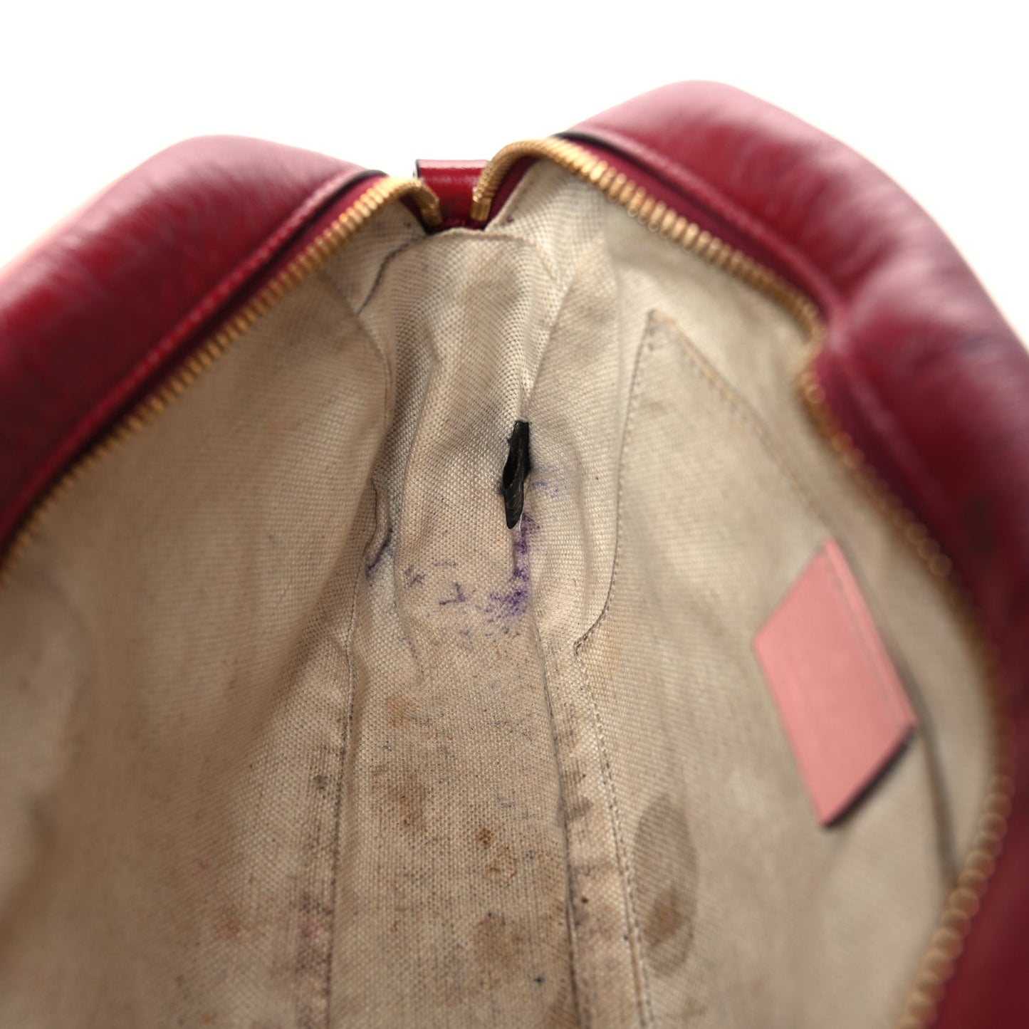 Gucci Azalea Calfskin Enamel Matelasse Diagonal Small Torchon GG Marmont Chain Shoulder Bag New Cherry Red Wild Rose