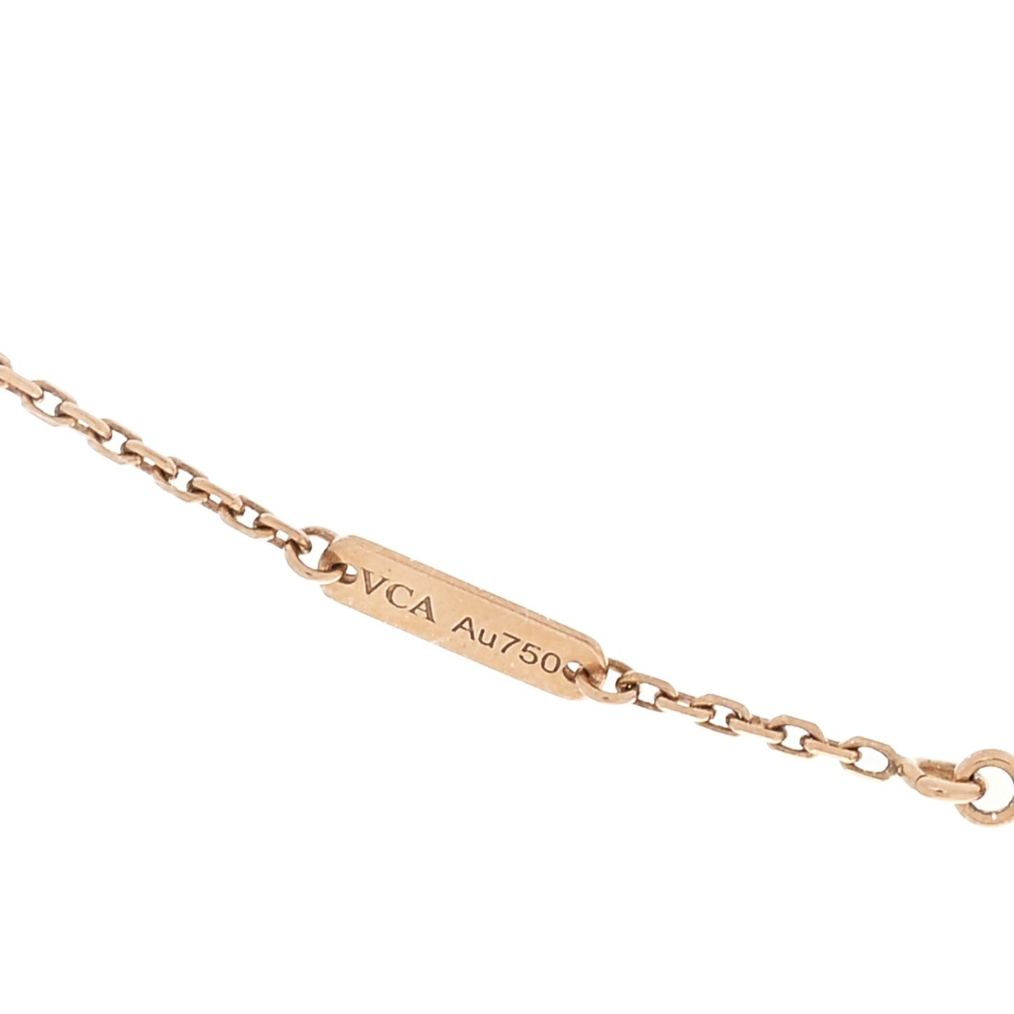 Van Cleef & Arpels 18K Rose Gold Gray Mother of Pearl Vintage Alhambra Pendant Necklace Grey
