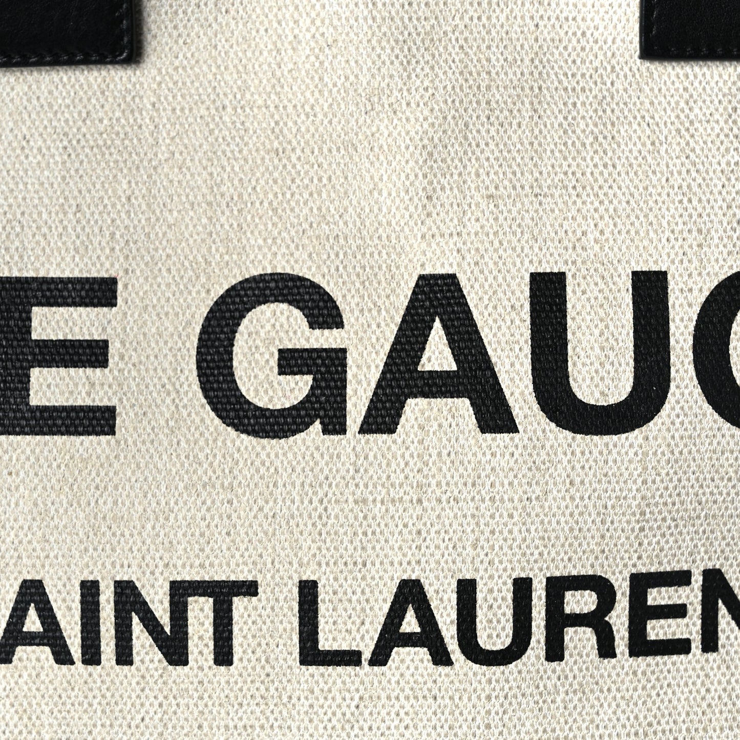 Saint Laurent Linen Calfskin Rive Gauche Tote Optic White