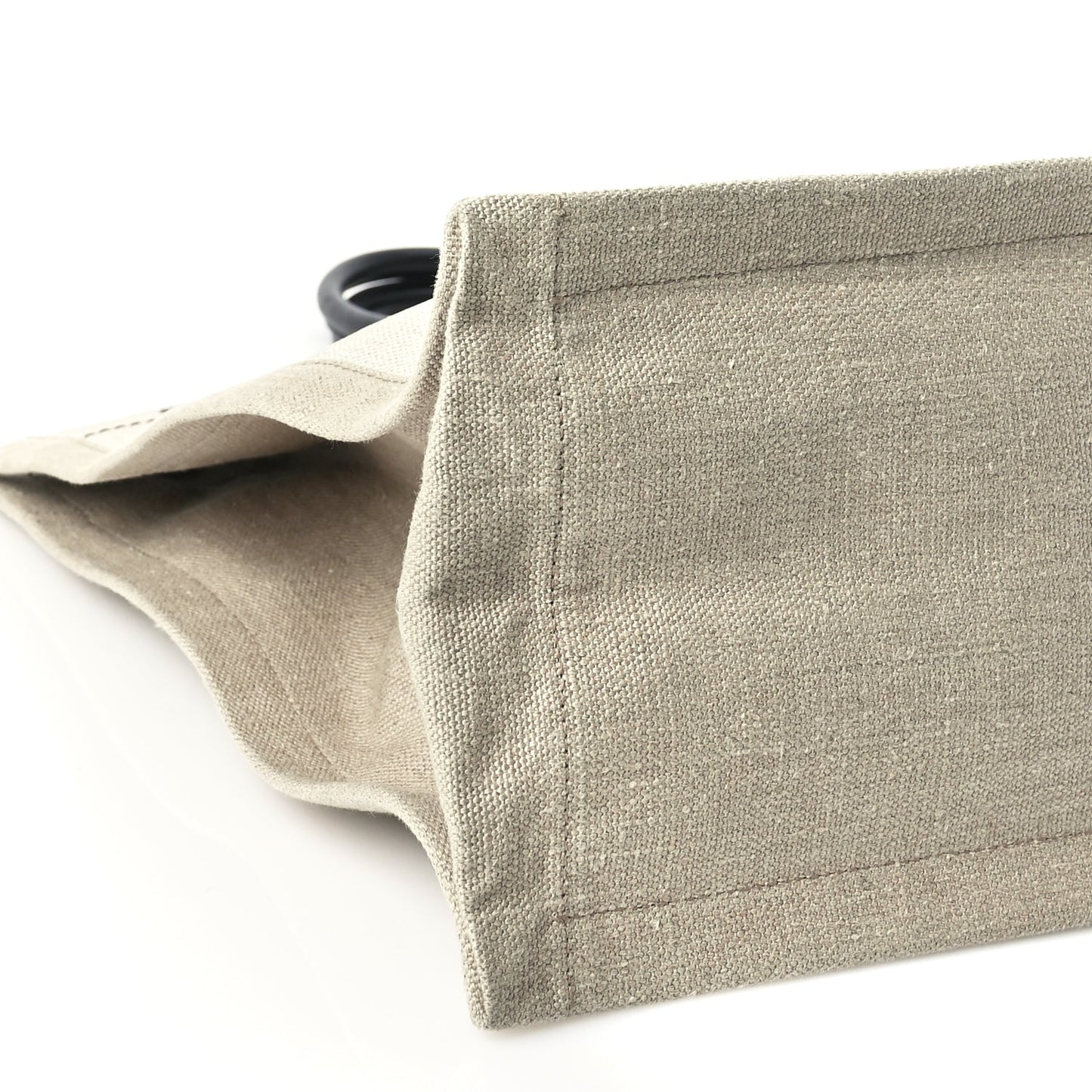 Saint Laurent Linen Calfskin Rive Gauche Tote Optic White