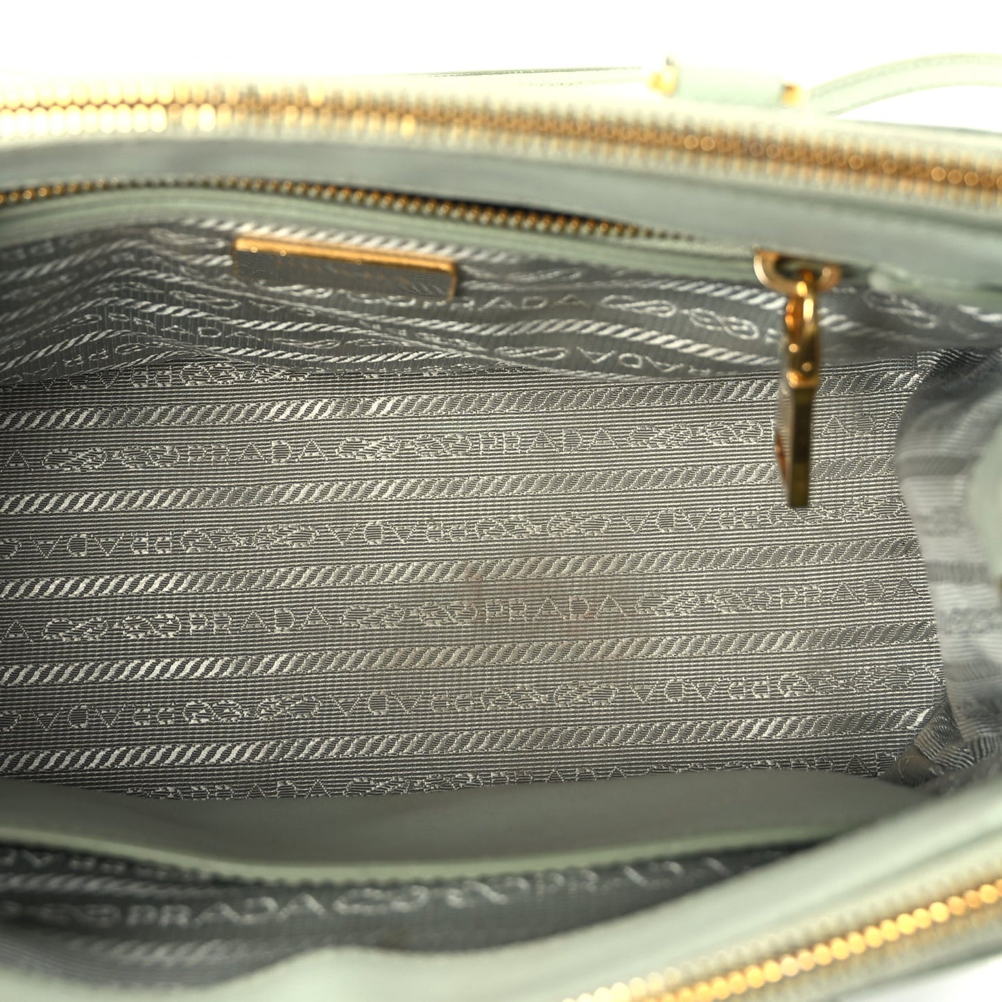 Prada Saffiano Small Galleria Double Zip Tote Acqua