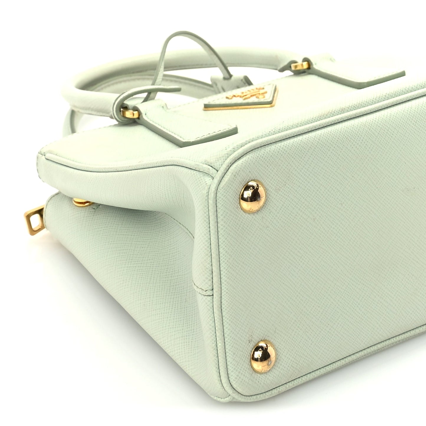 Prada Saffiano Small Galleria Double Zip Tote Acqua