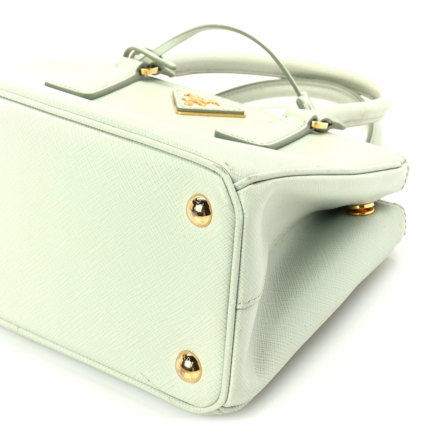 Prada Saffiano Small Galleria Double Zip Tote Acqua