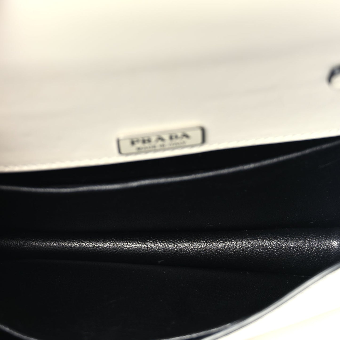 Prada City Calfskin Saffiano Studded Cahier Bag White