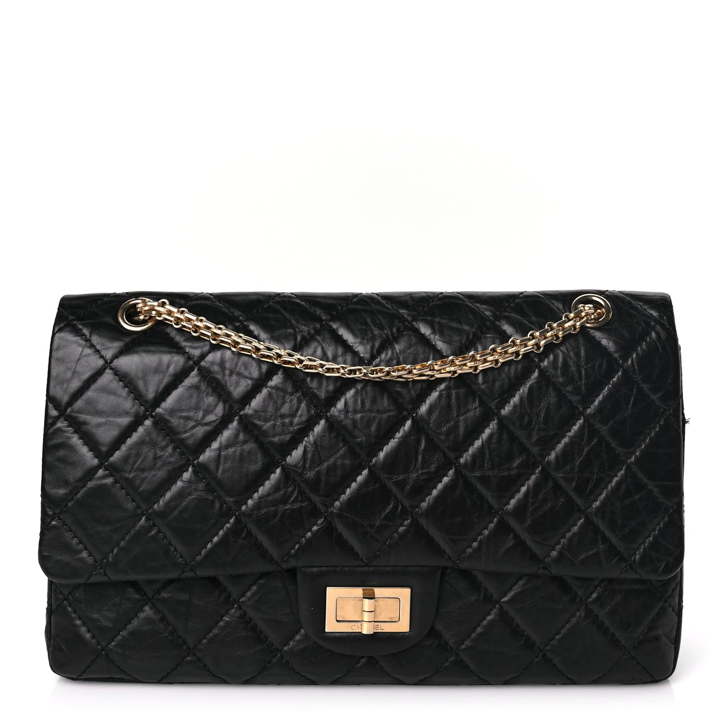Chanel Aged Calfskin Quilted 2.55 Reissue 227 Flap Black
