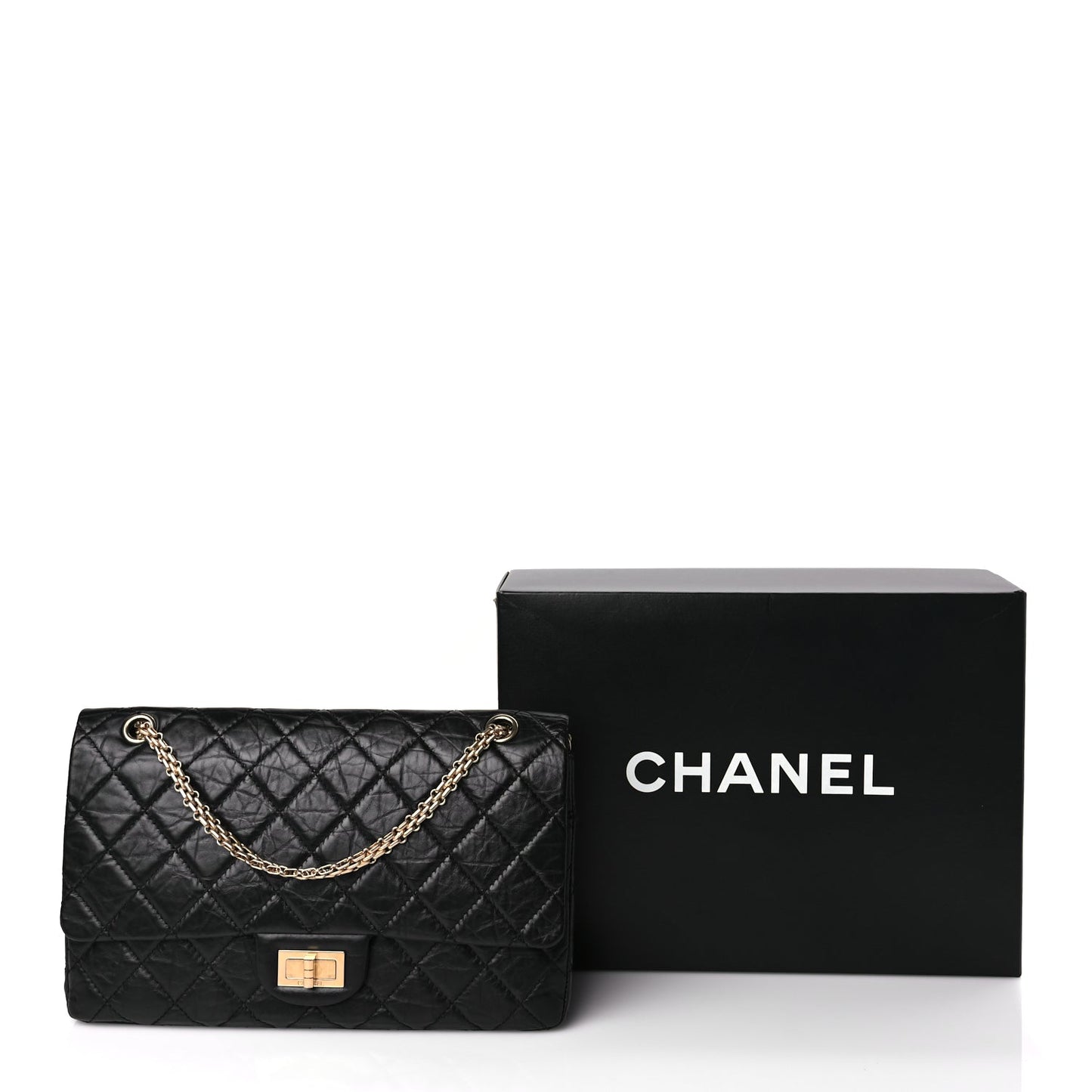 Chanel Aged Calfskin Quilted 2.55 Reissue 227 Flap Black