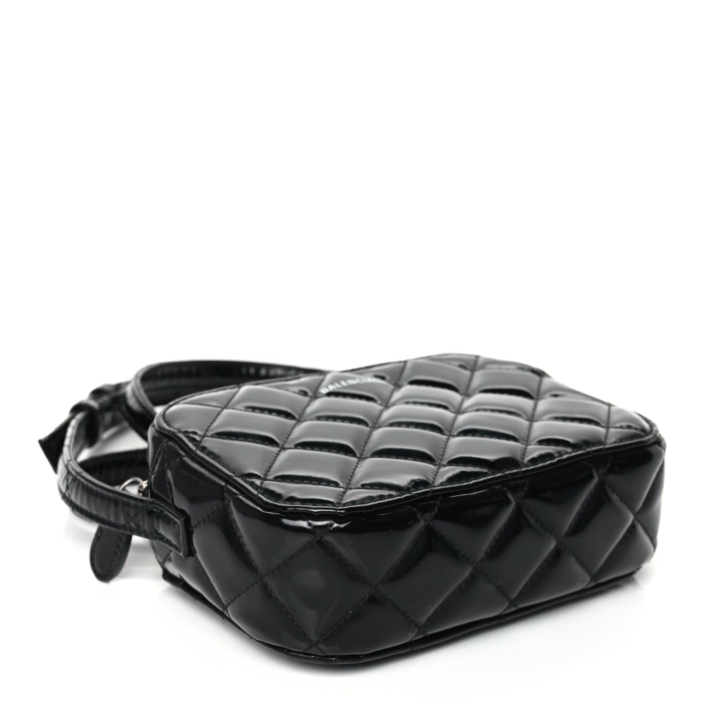 Balenciaga Patent Quilted XS Ville Camera Bag Black