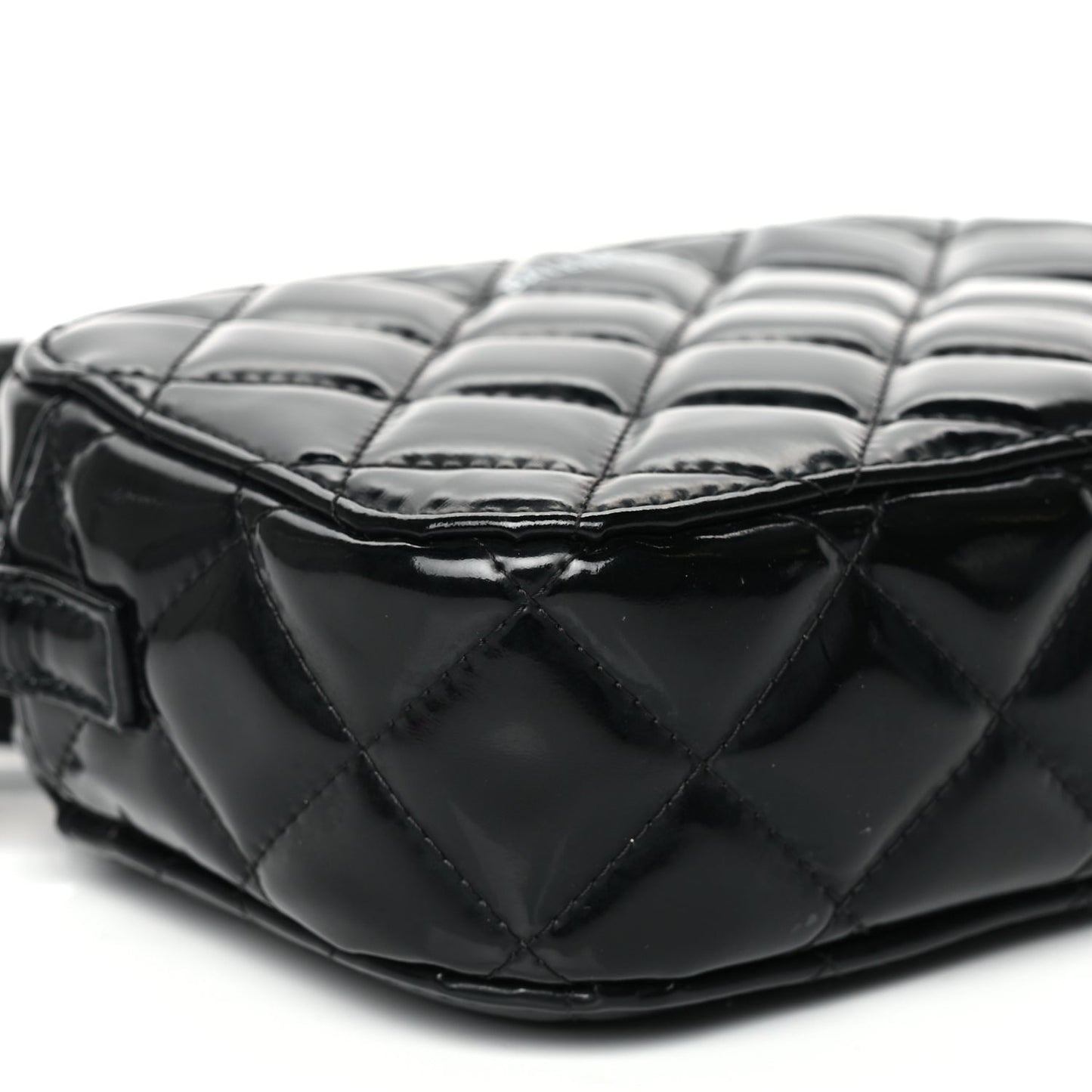 Balenciaga Patent Quilted XS Ville Camera Bag Black