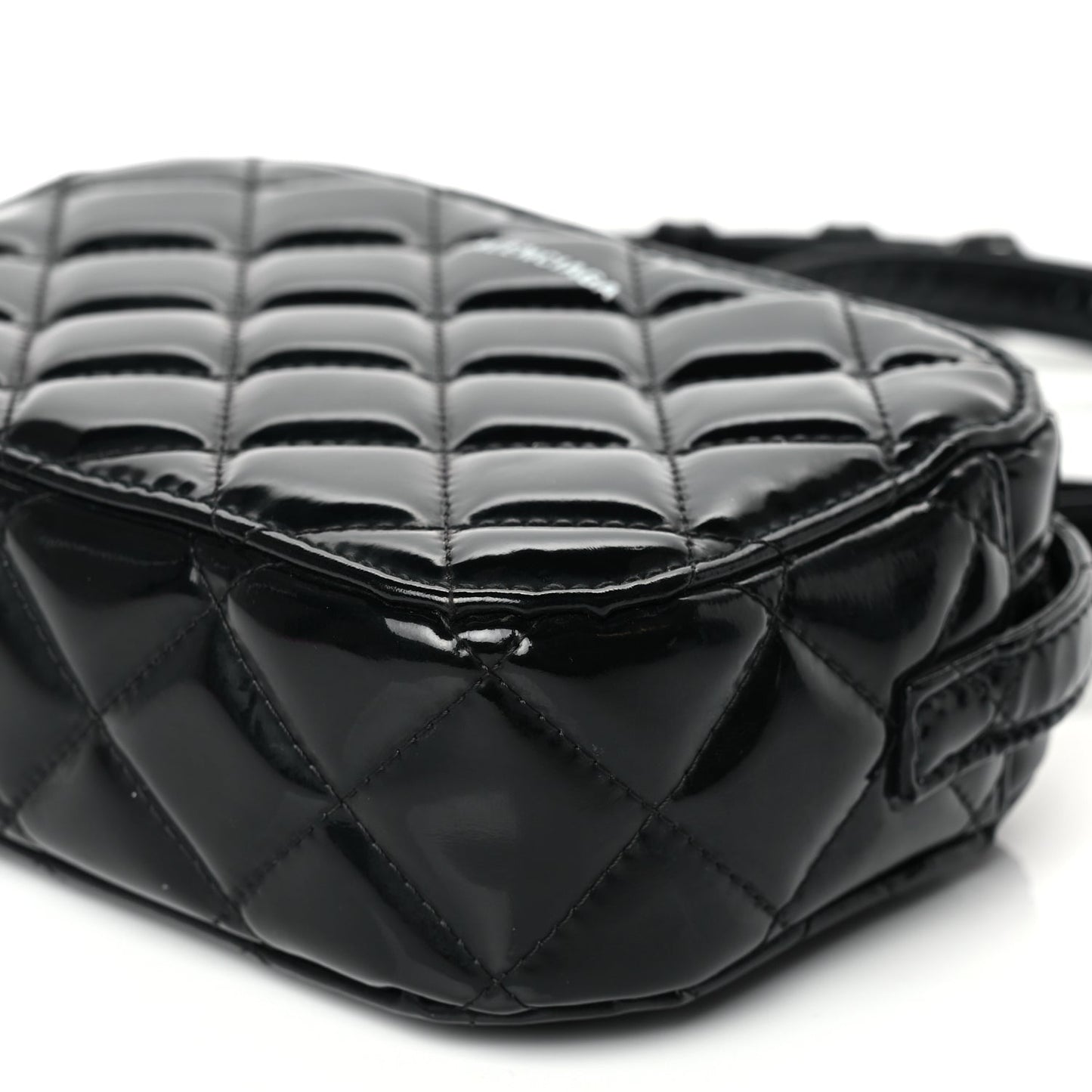 Balenciaga Patent Quilted XS Ville Camera Bag Black