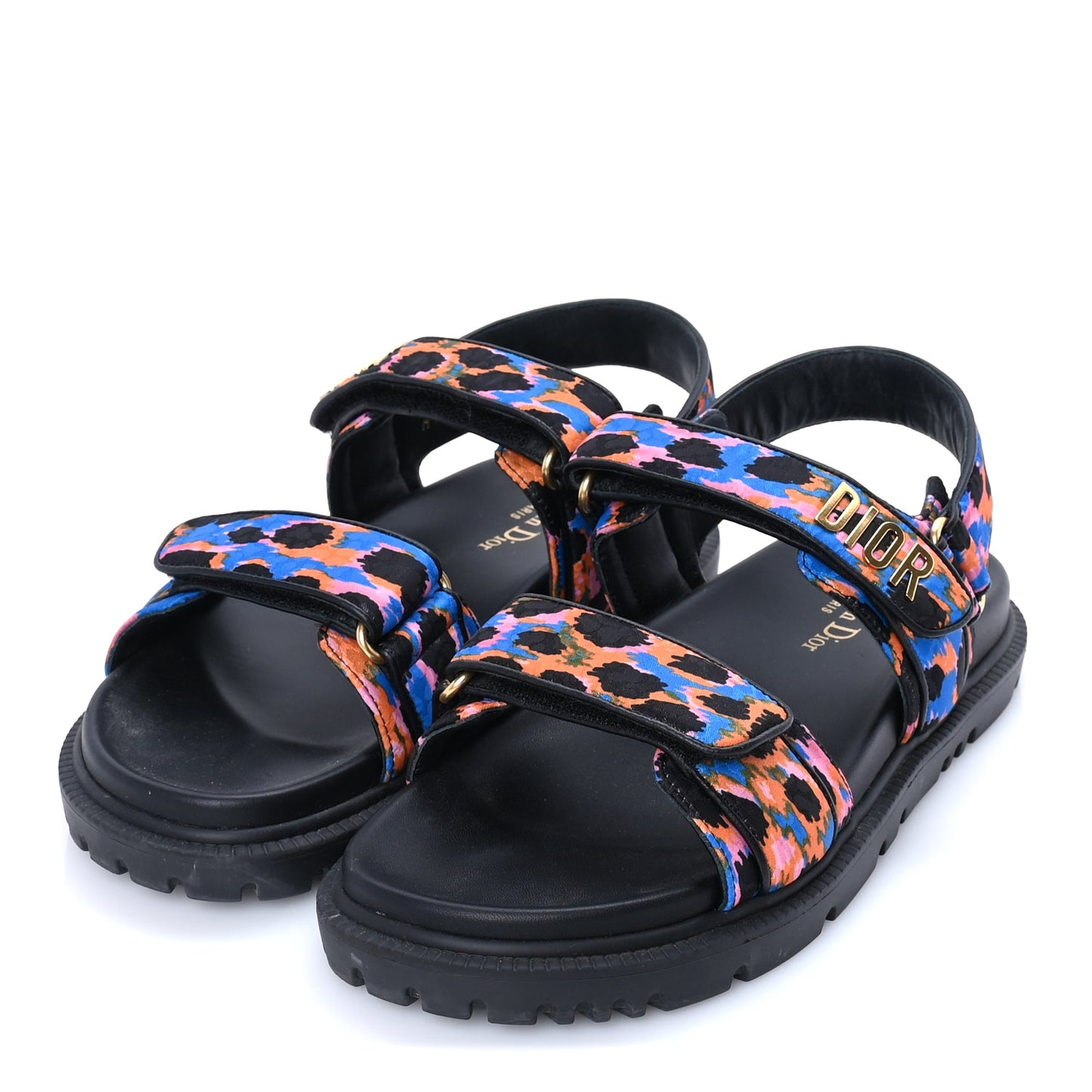 Christian Dior Technical Fabric Mizza Print Dioract Sandals 38  Multicolor